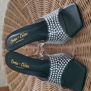 NWT Chase+Chloe black Kye High heel sandals, size 7
